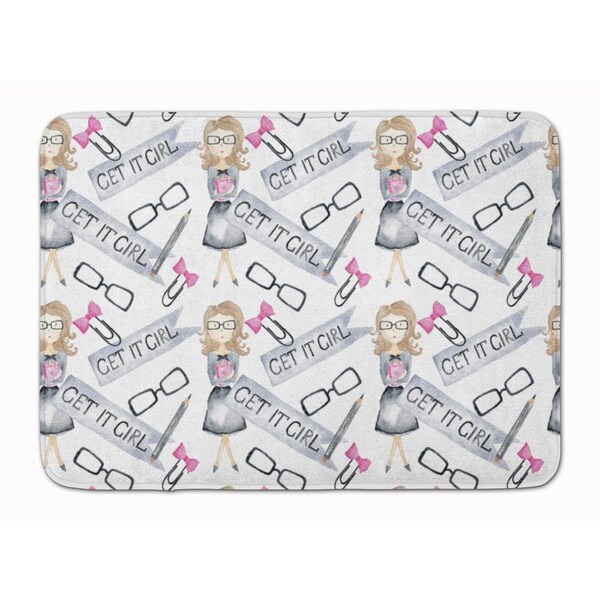 Carolines Treasures Watercolor Girl Boss Get it Girl Machine Washable Memory Foam Mat BB7542RUG - main